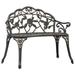 moobody Bistro Bench Garden Bench Park Bench with Backrest and Armrest for Outdoor and Indoor 39.4 Bronze Cast Aluminium