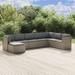 Anself 8 Piece Patio Set with Cushions Gray Poly Rattan