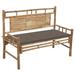 Aibecy Patio Bench with Cushion 47.2 Bamboo