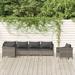 Aibecy 6 Piece Patio Set with Cushions Gray Poly Rattan