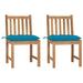 Andoer Patio Chairs 2 pcs with Cushions Solid Teak Wood