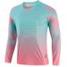 YONGHS Youth Boys Padded Goalie Shirt Goalkeeper Soccer Long Sleeve Training Soccer Uniform Mint Green&Pink 9-10