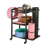 Yoga Mat Storage Rack Butizone Home Gym Storage Rack Workout Equipment Organizer for Yoga Mat Foam Roller Dumbbell Kettlebells Gym Accessories Yoga Mat Holder for Women Exercise and Fitness wit