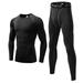 Tesuwel Mens Thermal Underwear Set for Skiing Full Length Mens Compression Pants and Shirt Long Sleeve Mens Base Layer for Hiking Workout Basketball Running Quick Dry Wicking BreathableBlack L