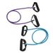 2Pcs Elastic Fitness Tubes Exercise Cords Yoga Pull Rope Rubber Exercise Resistance Bands Workout Bands with Door Anchor Handles (Purple and Blue)