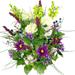 Artificial Dahlia Morning And Ranunculus And Blossom Fillers Mixed Bush - 30 Stems For Home Wedding Restaurant And Office Decoration Arrangement Violet/Cream/Kiwi