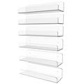 6 Pack 15 Clear Acrylic Shelves Display Ledge for Wall Storage Acrylic Floating Shelves Wall Mount