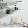 Dcenta 4 Piece Floating Shelves MDF Wall Mounted Shelf Photo Display Stand Storage Rack High Gloss White for Living Room Bedroom Bathroom Home Office Decor 9.1 x 9.3 x 1.5 Inches (L x W x H)