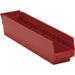 Quantum Storage Economy 4 in. Shelf Bin- Red - 17.87 x 4.12 x 4 in.