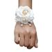 Anvazise Wedding Wrist Flower Elegant Faux Pearl Rhinestone Design Never Wilt or Fade Wrist Flower for Bridesmaids Groomsmen Milky White Hand Flower