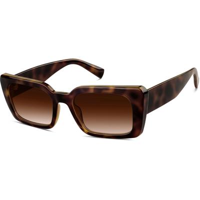 Zenni Women's Rectangle Rx Sunglasses Tortoiseshell Plastic Full Rim Frame
