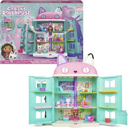 "Puppenhaus SPIN MASTER ""Gabby's Dollhouse – Gabby's Purrfect Puppenhaus"" Puppenhäuser bunt Kinder Puppenhaus mit 2 Spielzeugfiguren und Soundeffekten"