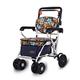 Folding Rollator Rollators 4 Wheel with Seat Four-Wheeled Walker, Shopping Cart, Foldable Portable Walker, Height-Adjustable, One-Touch Folding Rollator with Seat