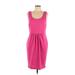 ABS Collection Casual Dress - Sheath Scoop Neck Sleeveless: Pink Print Dresses - Women's Size Medium