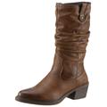 Cowboystiefel MUSTANG SHOES Gr. 38, braun (cognac) Damen Schuhe Cowboystiefel Reißverschlussbeutel Cowboyboots Sommerstiefel