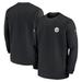 Men's Nike Black Pittsburgh Steelers 2023 Sideline Throwback Heavy Brushed Waffle Long Sleeve Top