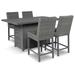 Signature Design by Ashley Palazzo Outdoor Counter Height Dining Table w/ 4 Barstools Metal in Gray | 72 W x 42 D in | Wayfair P520P1