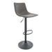 17 Stories Tilbury Modern Adjustable Bar Stool w/ Footrest & 360-Degree Swivel Upholstered//Faux leather in Gray | 17 W x 18 D in | Wayfair