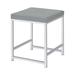 Hokku Designs Dorree Steel Accent Stool in Light & Chrome Faux Leather/Upholstered/Leather in Gray | 19.5 H x 15.15 W x 15.15 D in | Wayfair