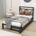 Gracie Oaks Yerika Two Drawers Metal Platform Bed w/ Headboard Metal in Black | 38 H x 41 W x 77 D in | Wayfair 033F5B8F1FBC4442910E9F3D014F70A1