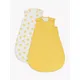 John Lewis ANYDAY Spots Baby Sleeping Bag, 1 Tog, Pack of 2, Yellow/White