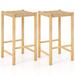 Costway 26 Inch Dining Bar Stool Set of 2-Natural