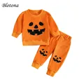 BloRequitout-petit bébé pull et pantalon élastique sweat-shirt imprimé Aliments d'Halloween