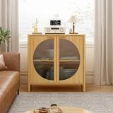 Bamboo 2 door cabinet, Buffet Sideboard Storage Cabinet, Buffet Server Console Table