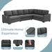 129.5" L-shape Sectional Sleeper Sofa Bed Beige Fabric Couch Set with USB Charging Port Sofa for Living Room Couch