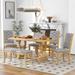 Vintage 6-Piece Dining Set with Rectangular Dining Table and Tufted Dining Chairs & Bench Seating for Dining Room