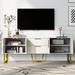 Wood TV Console Table, TV Stand for TVs up to 75 Inches, Storage Cabinet with Drawers and Cabinets for Living Room, White