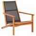 vidaXL Patio Chair with Footrest Gray Solid Wood Eucalyptus and Textilene