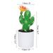 6.7"x3" Artificial Cactus Fake Flowering Cactus Decor Faux Succulents Plants - Green