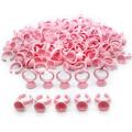 Pink Eyelash Glue Holder Ring - 100PCS Lash Extension Glue Rings - Small Disposable Plastic Glue Cups Rings for Eyelash Extension Tattoo Application Nails Extension