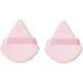 2 Pcs Reusable Triangle Powder Puffs for Pressed & Loose Powder Make Up Puff Velvet Face Powder Puff Foundation Tool Dry Wet Make Up Powder Puff Pink Perfection Powder Puff (Light Pink)