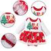 Esaierr Newborn Girls Christmas Clothes Dress Outfit Romper Jumpsuit Clothes Cartoon Long Sleeve Autumn Winter Jumpsuit for 0-18M