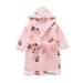 TOWED22 Girls Boys Winter Coat Toddler Baby Boys Girls Cartoon Bathrobes Flannel Night-Robe Sleepwear (Pink 3-4 Y)