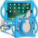 Decase for iPad 10th Generation Rugged Tablet Shell Cute 3D Astronaut Pattern Kids Friendly Shockproof Cover With Ring Handle Stand & Crossbody Shoulder Strap Blue