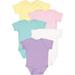 RABBIT SKINS Baby Bodysuit Girl & Boy | Newborn 0-3 Months to 24 Months 5-Pack Bulk Set Snap Easy Closure Spring It On: Banana/Pink/Chill/White/Lavender 6 Months