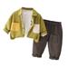 Efsteb Toddler Girl Fall Outfits Clearance Fashion Infant Kids Toddler Baby Boys Fall Outfits Long Sleeve Coat Round Neck Tops Long Pants Casual 3Pcs Clothes Sets Green 12-24 Months
