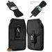 Universal Vertical Cell Phone Pouch Nylon Holster with Buckle Belt Clip Loop & Hook Carabiner Fit XXL Phone (7 ) with Otterbox Case Xpm Universal XXL Pouch [ Black ]