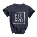 MNLYBABY Big Brother Shirt Toddler Baby Boy Promoted to Big Brother Announcement Tshirt Infant Short Sleeve Clothes Dark Grey