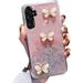 Samsung Galaxy A54 5G Glitter Case Cute 3D Butterfly Glitter Bling Sparkle Shiny Girly Anti-Scratch Slim Thin TPU Clear Back Phone Case Cover for Women Girls for Galaxy A54 5G (Pink)