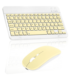 Rechargeable Bluetooth Keyboard and Mouse Combo Ultra Slim Full-Size Keyboard and Mouse for Samsung P7500 Galaxy Tab 10.1 3G and All Bluetooth Enabled Mac/Tablet/iPad/PC/Laptop -Banana Yellow