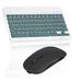 Rechargeable Bluetooth Keyboard and Mouse Combo Ultra Slim Full-Size Keyboard and Mouse for Lenovo Yoga Tab 3 10 and All Bluetooth Enabled Mac/Tablet/iPad/PC/Laptop -Pine Green with Black Mouse