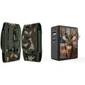 Holster and Wall Charger Bundle for Nuu X6 Plus: Vertical Rugged Nylon Belt Pouch Case (Green Camo) and 45W 2 Port (Power Delivery USB-C USB-A) Power Adapter (American Deer Camo)