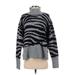 Nine West Turtleneck Sweater: Gray Color Block Tops - Women's Size Small