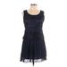 Yumi Casual Dress - A-Line Scoop Neck Sleeveless: Blue Solid Dresses - Women's Size 10