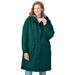 Plus Size Women's Long Microfiber Parka by Woman Within in Emerald Green (Size 1X)
