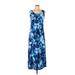 G.I.L.I. Casual Dress - High/Low Scoop Neck Sleeveless: Blue Dresses - Women's Size X-Small